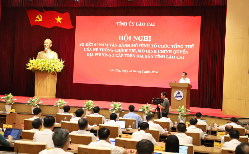 Tỉnh Lào Cai tổ chức Okvip69 Đăng ký cá cược sơ kết một năm vận hành mô hình chính quyền địa phương 2 cấp. Ảnh: Nguyễn Hiên