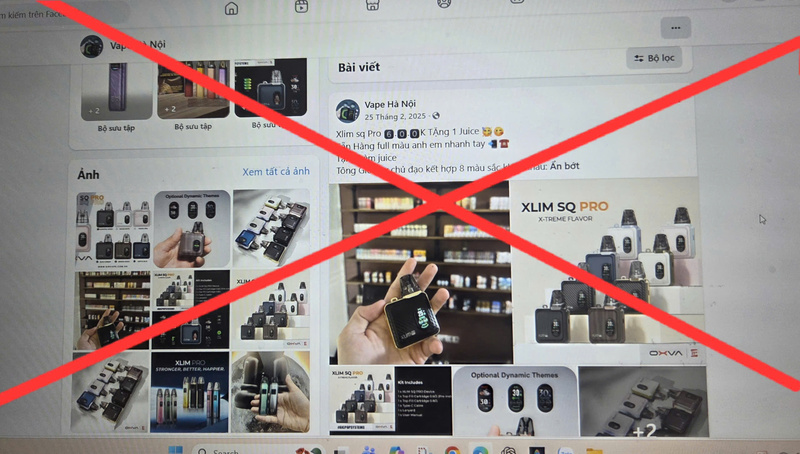 Thuốc lá điện tử vẫn được một số đối tượng lén lút quảng cáo, kinh doanh trên mạng xã hội dưới nhiều hình thức khác nhau. Ảnh: Văn Thi