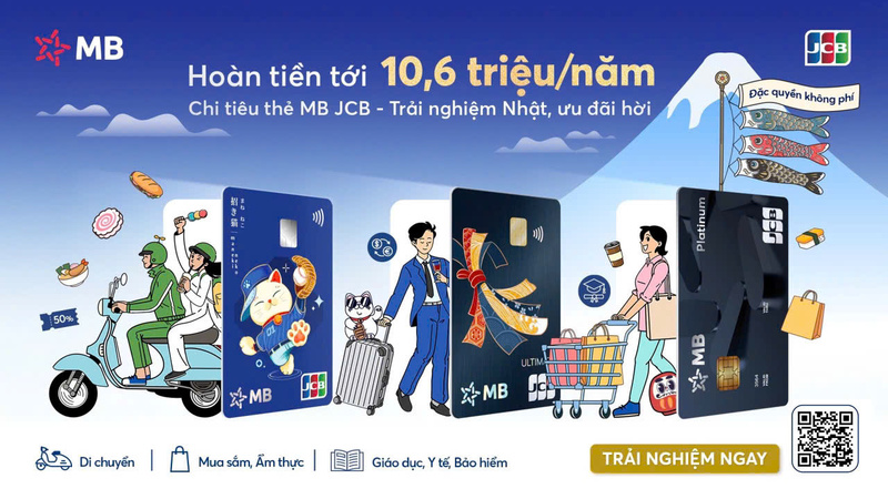 Khách hàng được tận hưởng nhiều ưu đãi với thẻ MB JCB