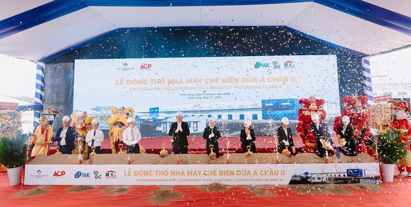 Lễ động thổ Nhà máy chế biến dừa Á Châu II tiếp tục khẳng định vị thế hàng đầu của AIG, góp phần nâng tầm vị thế nguyên liệu Trang Chủ OKVIP COM Top #1 Việt Nam trên toàn cầu. Ảnh: AC