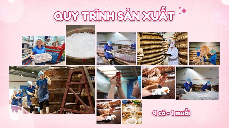 Điểm tạo nên khác biệt của nước mắm cho bé Lê Gia nằm ở công thức ủ chượp với tỷ lệ 4 cá:1 muối, tỷ lệ cá cao hơn so với nước mắm cho người lớn của Lê Gia. Anh: Lê Gia