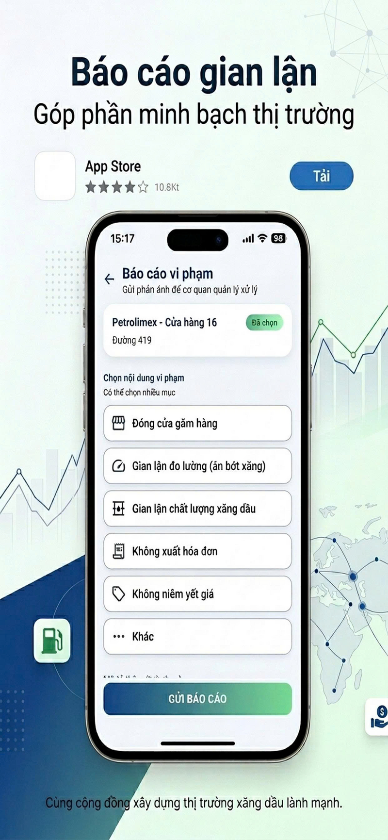 Tìm kiếm cây xăng bằng app 'Quanh tôi' từ 1/6/2026 - 4