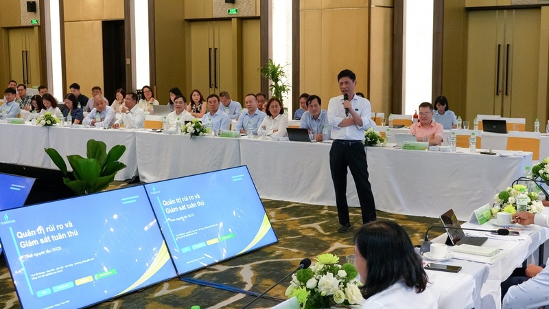 Ông Nguyễn Thành Hưởng, Trưởng ban Quản trị rủi ro và Giám sát tuân thủ cho biết, mục tiêu của quản trị hiện đại là nâng cao năng lực quản trị theo hướng chủ động, minh bạch, bền vững và dựa trên dữ liệu. Ảnh: Petrovietnam