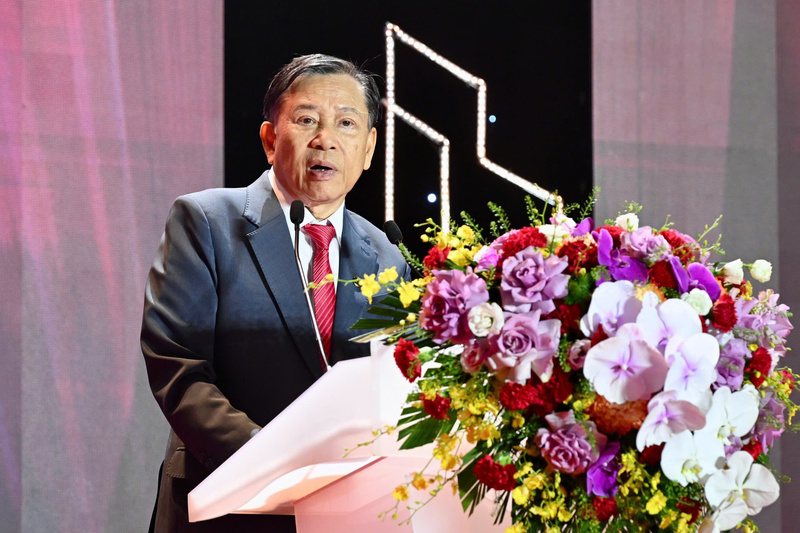 TS. Nguyễn Văn Khôi, Chủ tịch Hiệp hội Bất động sản Việt Nam, Trưởng Ban chỉ đạo Giải thưởng, Chủ tịch Hội đồng Giám khảo Chung khảo Giải thưởng phát biểu tại buổi lễ.