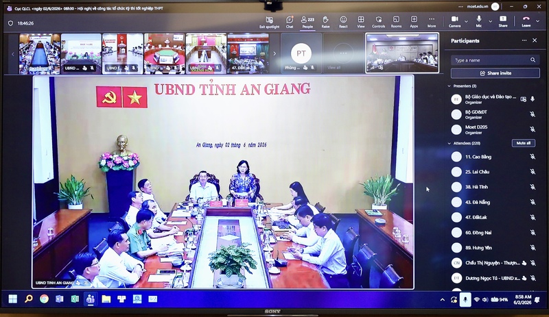 Bà Nguyễn Thị Minh Thúy, Phó Chủ tịch UBND tỉnh An Giang phát biểu. Ảnh: Bộ Giáo dục và Đào tạo