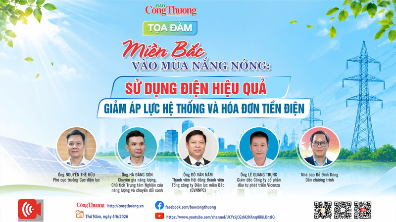 Tọa đàm "Miền Bắc vào mùa nắng nóng: Sử dụng điện hiệu quả, giảm áp lực hệ thống và hóa đơn tiền điện" được tổ chức vào sáng 4/6. Ảnh: CT
