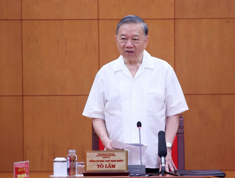 Tổng Bí thư, Chủ tịch nước Tô Lâm phát biểu chỉ đạo. Ảnh: Văn Điệp/TTXVN