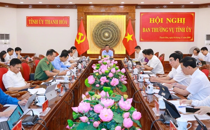 Ông Lê Đức Thái, Ủy viên Trung ương Đảng, Bí thư Tỉnh ủy, Trưởng Đoàn đại biểu Quốc hội tỉnh chủ trì Okvip69 Đăng ký cá cược. Ảnh: Minh Hiếu