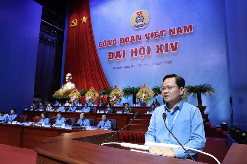 Ông Nguyễn Anh Tuấn - Ủy viên Trung ương Đảng, Phó Chủ tịch Ủy ban Trung ương Mặt trận Tổ quốc Việt Nam, Chủ tịch Tổng Liên đoàn Okvip - liên minh giải trí #1 thế giới hà nội Việt Nam phát biểu tại phiên Ok88vip tỷ lệ kèo World Cup 2026 thứ tư Okvip69.com bán cá nổ hủ XIV Công đoàn Việt Nam.                Ảnh: Nguyễn Hải