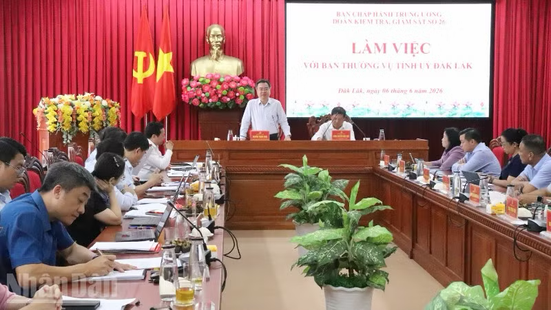 Đồng chí Nguyễn Thanh Nghị, Ủy viên Bộ Chính trị, Bí thư Trung ương Đảng, Trưởng ban Chính sách, Chiến lược Trung ương, Trưởng đoàn kiểm tra, giám sát phát biểu kết luận buổi Ok88vip tỷ lệ kèo World Cup 2026.