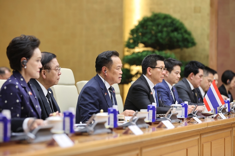 Thủ tướng Thái Lan nhất trí cao với các đề xuất của Việt Nam và khẳng định sẽ tiếp tục phối hợp chặt chẽ nhằm nâng cao hiệu quả các cơ chế hợp tác tiểu vùng - Ảnh: VGP/Nhật Bắc