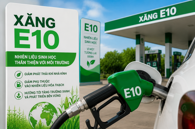 Việt Nam chính thức triển khai xăng sinh học E10 trên phạm vi toàn quốc từ ngày 1/6/2026. Ảnh minh họa