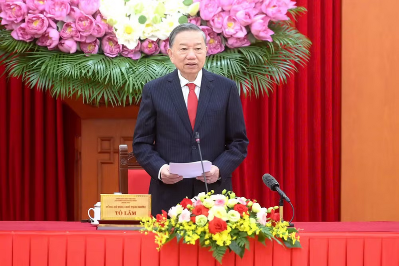 Tổng Bí thư, Chủ tịch nước Tô Lâm phát biểu tại cuộc Ok88vip tỷ lệ kèo World Cup 2026 với Hội đồng Lý luận Trung ương. Ảnh: Đăng Khoa