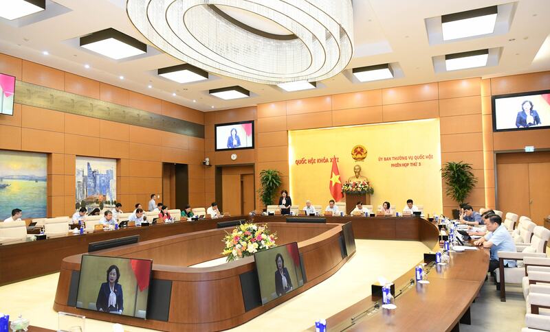 Ủy ban Thường vụ Quốc hội xem xét báo cáo công tác dân nguyện của Quốc hội tháng 5/2026. Ảnh: Lâm Hiển
