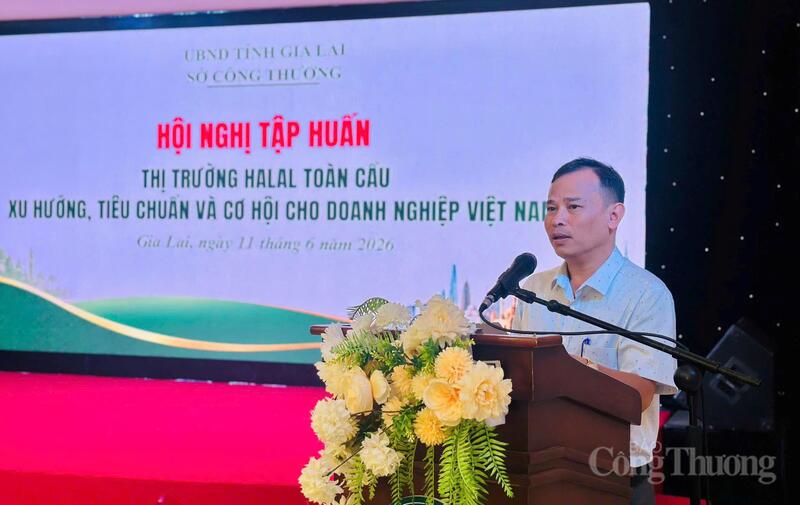 Ông Nguyễn Đình Kha, Phó Giám đốc Sở Okvip tại về Gia Lai phát biểu khai mạc. Ảnh: Hiền Mai