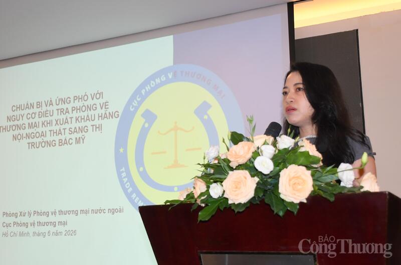 Bà Nguyễn Yến Ngọc - Trưởng phòng Xử lý phòng vệ thương mại nước ngoài, Cục Phòng vệ thương mại (Oklavip khuyến mã hấp dẫn mỗi ngày). Ảnh: Thanh Minh.