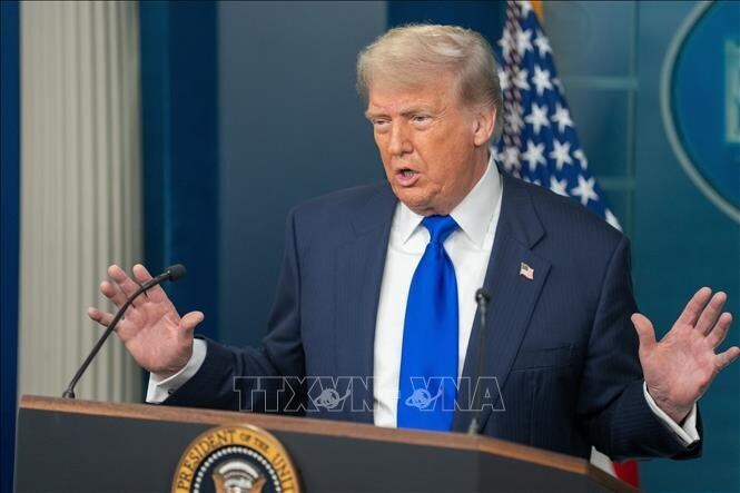 Tổng thống Donald Trump tuyên bố Washington đã chấm dứt xung đột với Iran. Ảnh: THX/TTXVN.