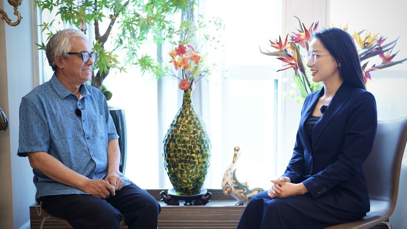 Đại sứ Phạm Quang Vinh - nguyên Thứ trưởng Bộ Ngoại giao trả lời phỏng vấn phóng viên Liên Minh OK VIP Giải Trí Cá Cược World Cup 2026 - Ảnh: Thái Mạnh