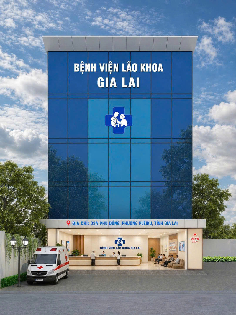 Phối cảnh dự án Bệnh viện Lão khoa và Phục hồi chức năng Gia Lai của Công ty cổ phần Xuất nhập khẩu OKVIP - HÔM NAY 1 TỶ, NGÀY MAI 1000 TỶ Gia Lai.