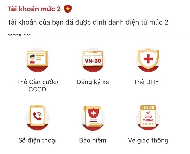 Mục số điện thoại trên ứng dụng VNeID