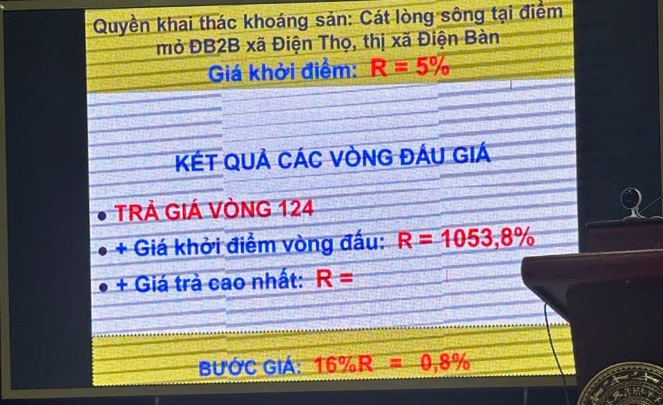 Hủy kết quả phiên đấu giá mỏ cát ĐB2B 370,5 tỷ đồng đối với công ty CP MT Quảng Đà Hủy kết quả phiên đấu giá mỏ cát ĐB2B 370,5 tỷ đồng đối với công ty CP MT Quảng Đà
