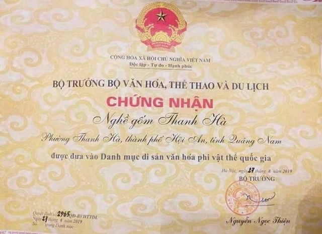 Hội An: Nghề gốm Thanh Hà được công nhận là Di sản văn hóa phi vật thể cấp quốc gia hoi an nghe gom thanh ha duoc cong nhan la di san van hoa phi vat the cap quoc gia