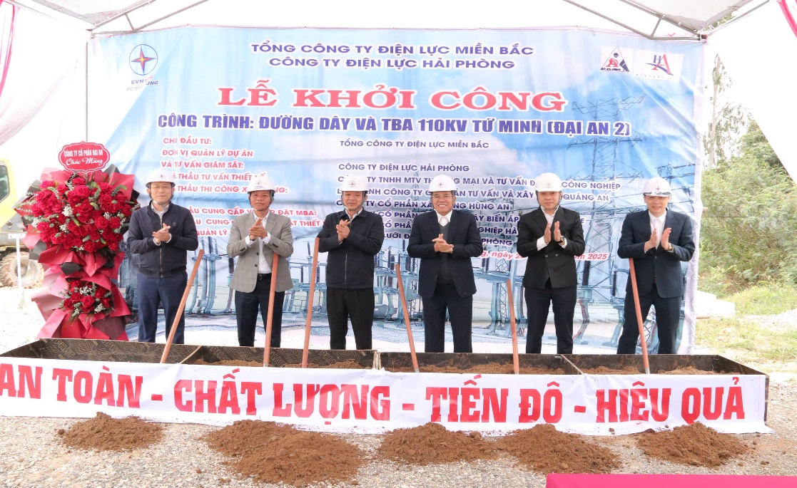 Lễ khởi công công trình đường dây và Trạm biến áp 110 kV Tứ Minh (Đại An 2)