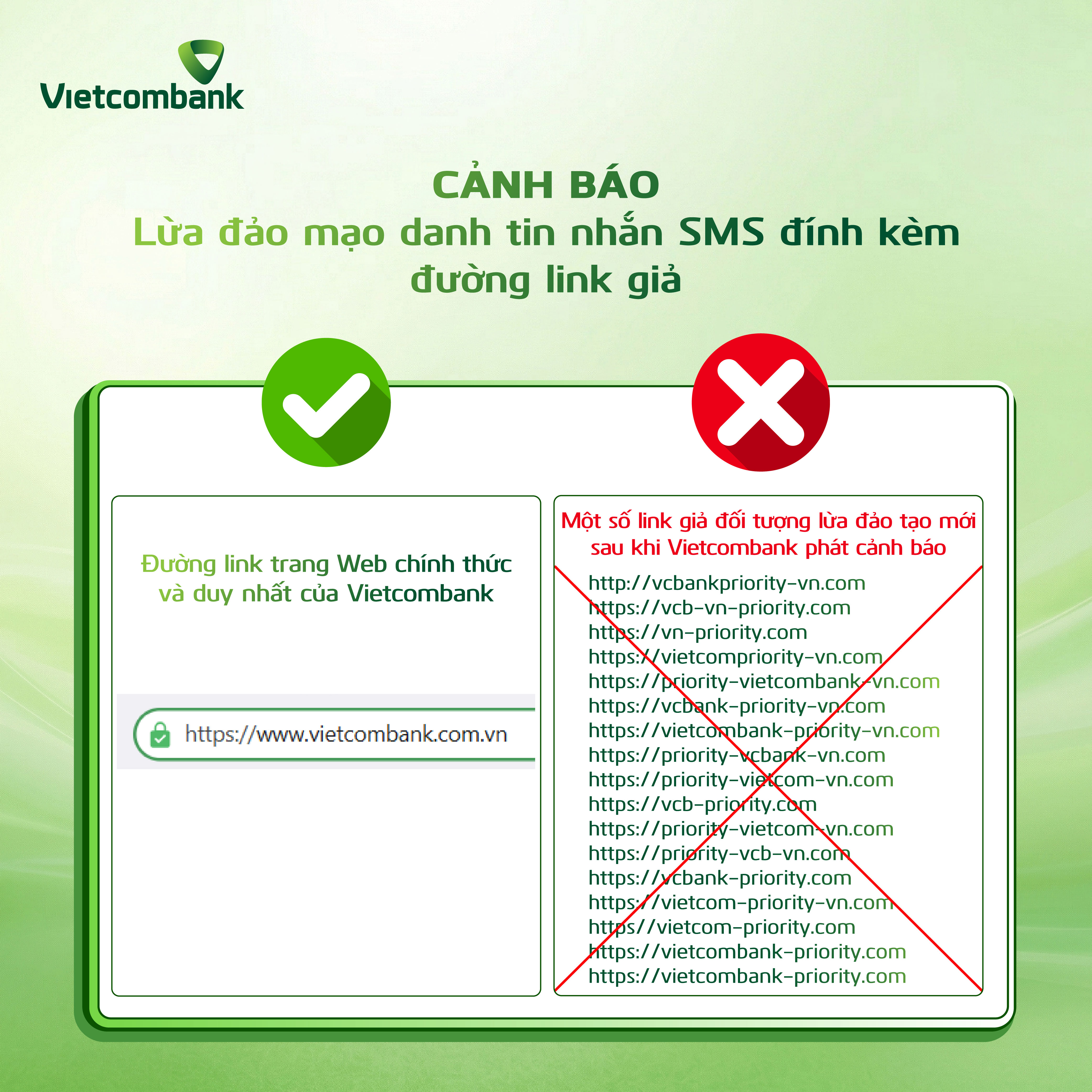 Vietcombank phát đi cảnh báo về thủ đoạn đánh cắp thông tin khách hàng
