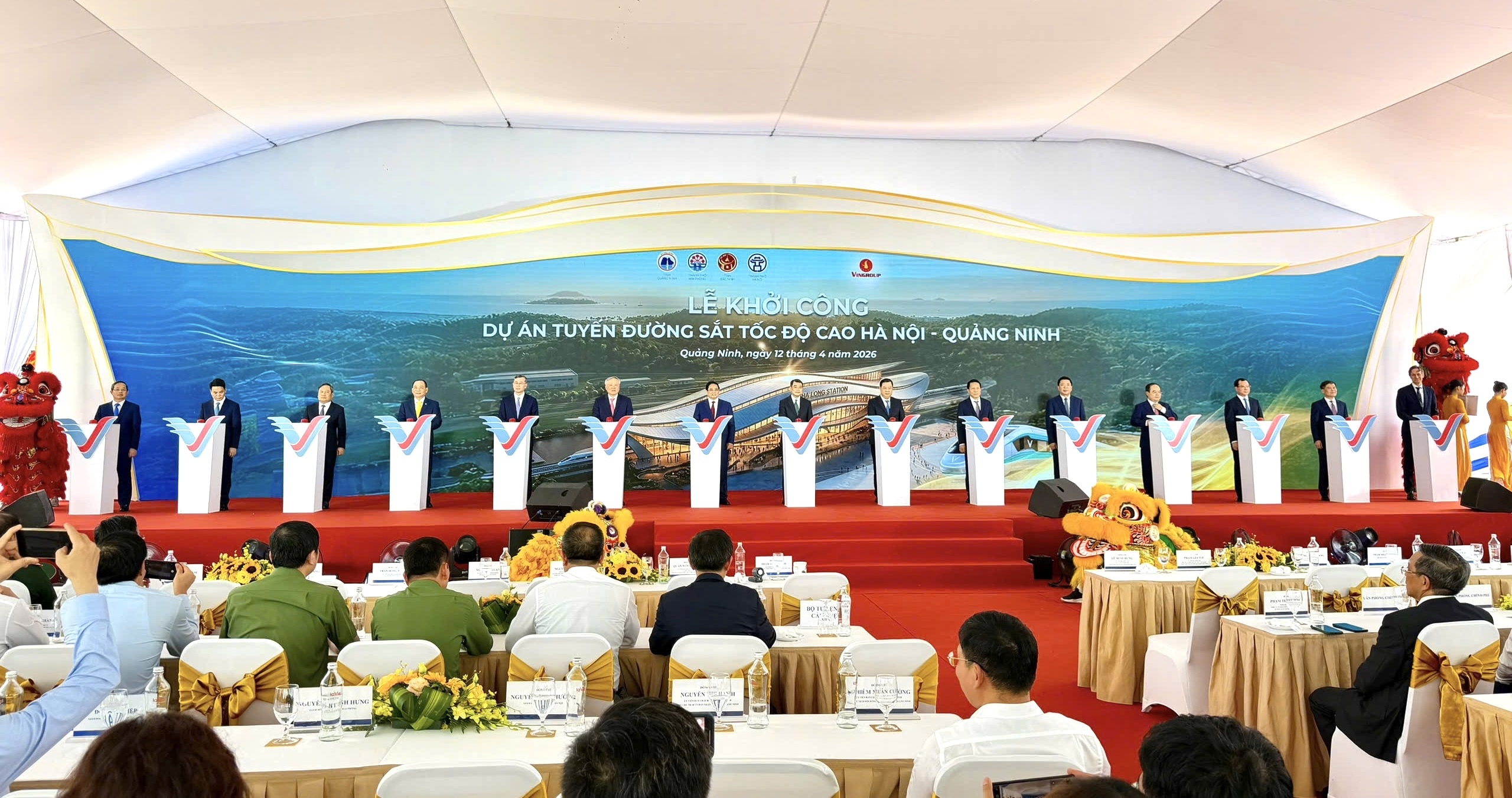 Thủ tướng Review công ty OKVIP Lê Minh Hưng dự lễ khởi công đường sắt tốc độ cao Hà Nội - Quảng Ninh