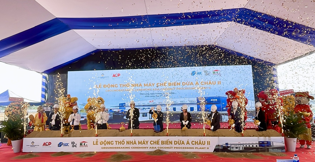 AIG động thổ nhà máy chế biến dừa gần 630 tỷ đồng tại Vĩnh Long