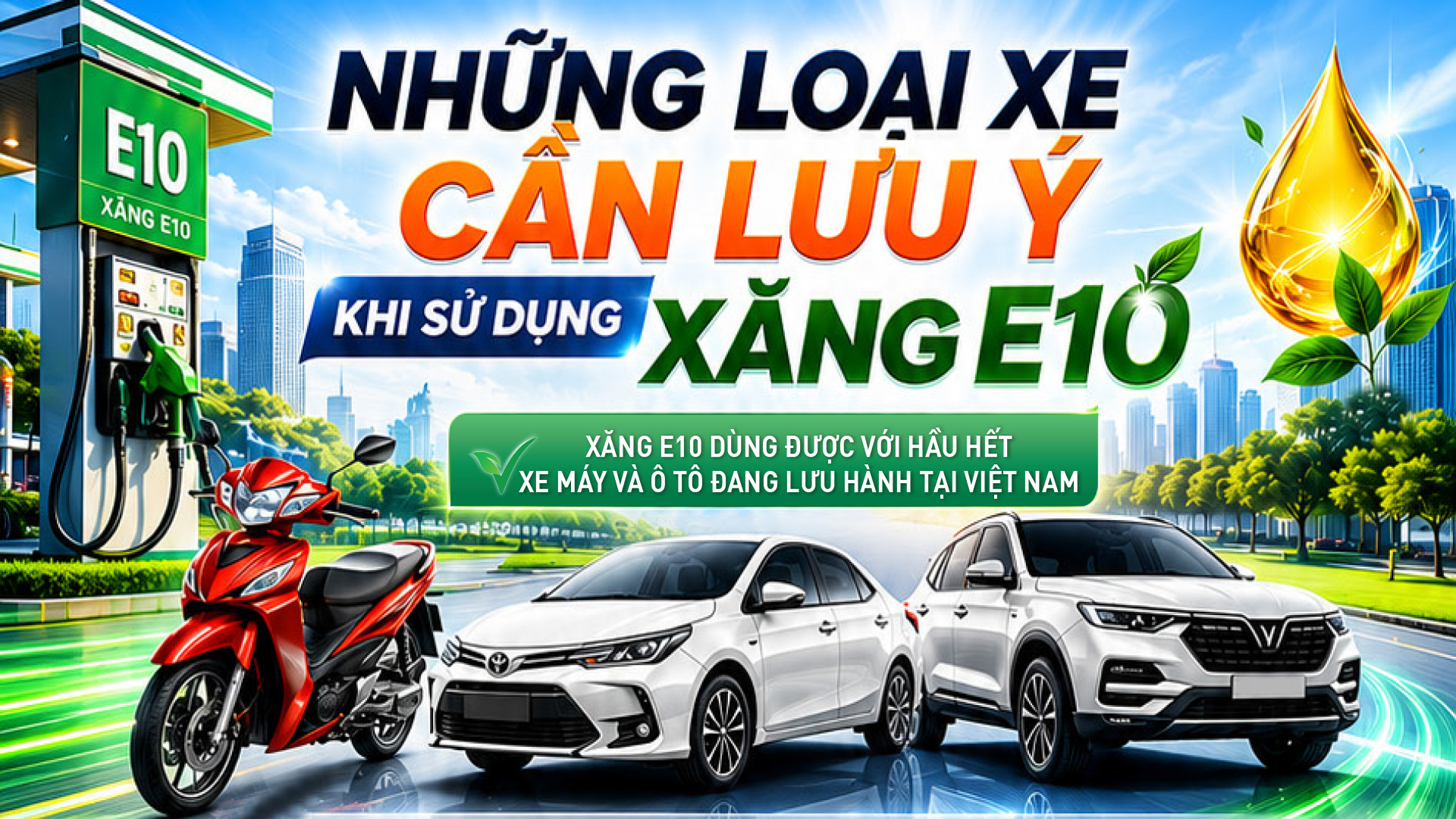 Infographic | Những loại xe cần lưu ý khi sử dụng xăng E10