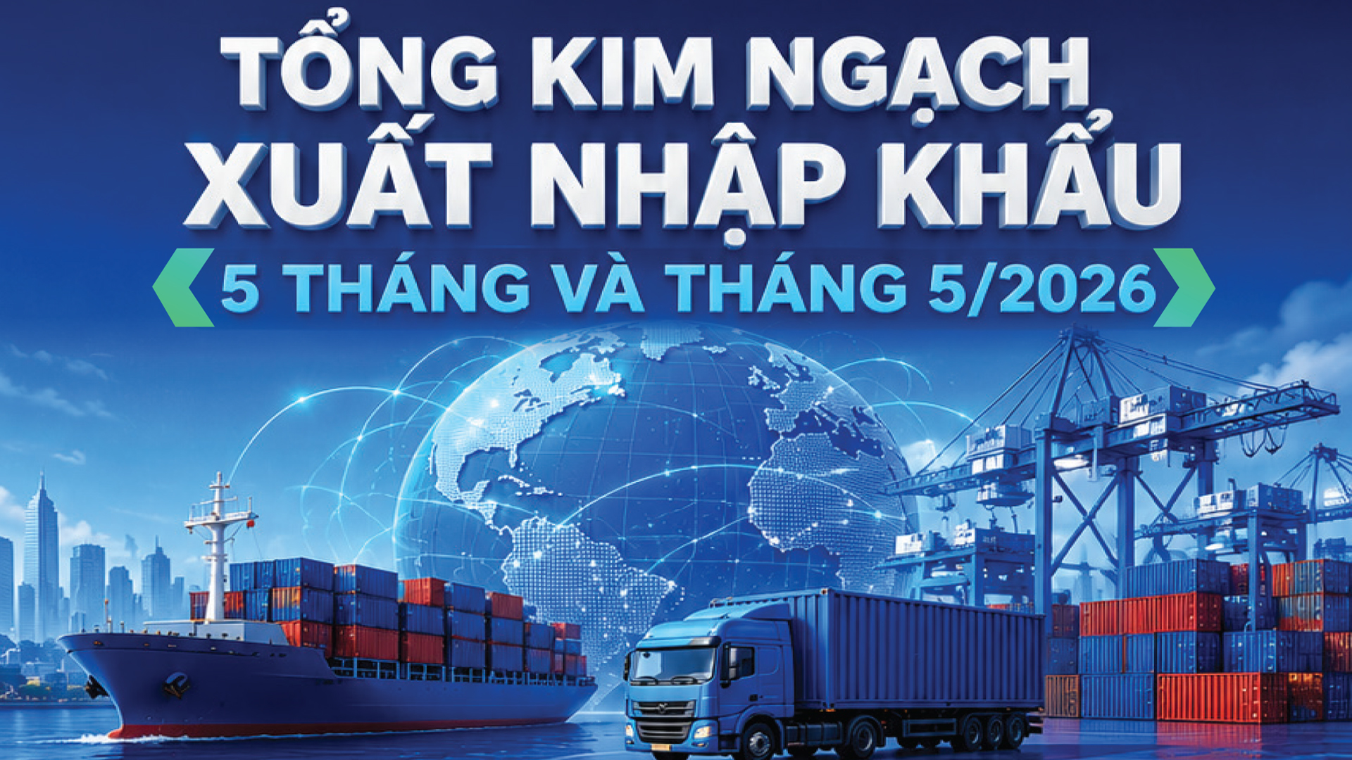 Infographic | Tổng kim ngạch xuất nhập khẩu 5 tháng và tháng 5/2026